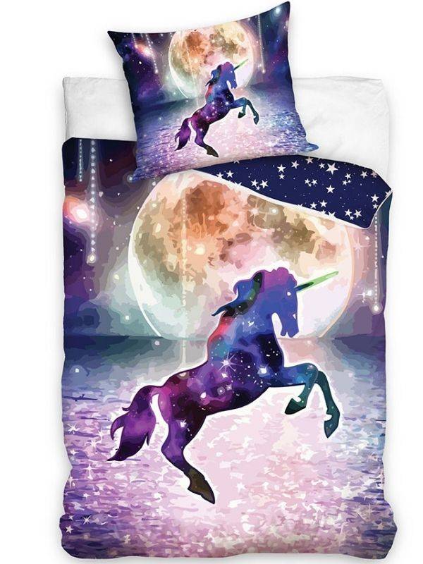 Cotton bedding 160x200 unicorn moon stars