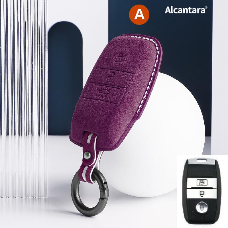 For Kia Rio Picanto Ql Sportage Ceed Cerato Forte Gt Stinger Sorento Optima K2 K3 K4 K5 Car Key Case Suede Keychain Cover Shell