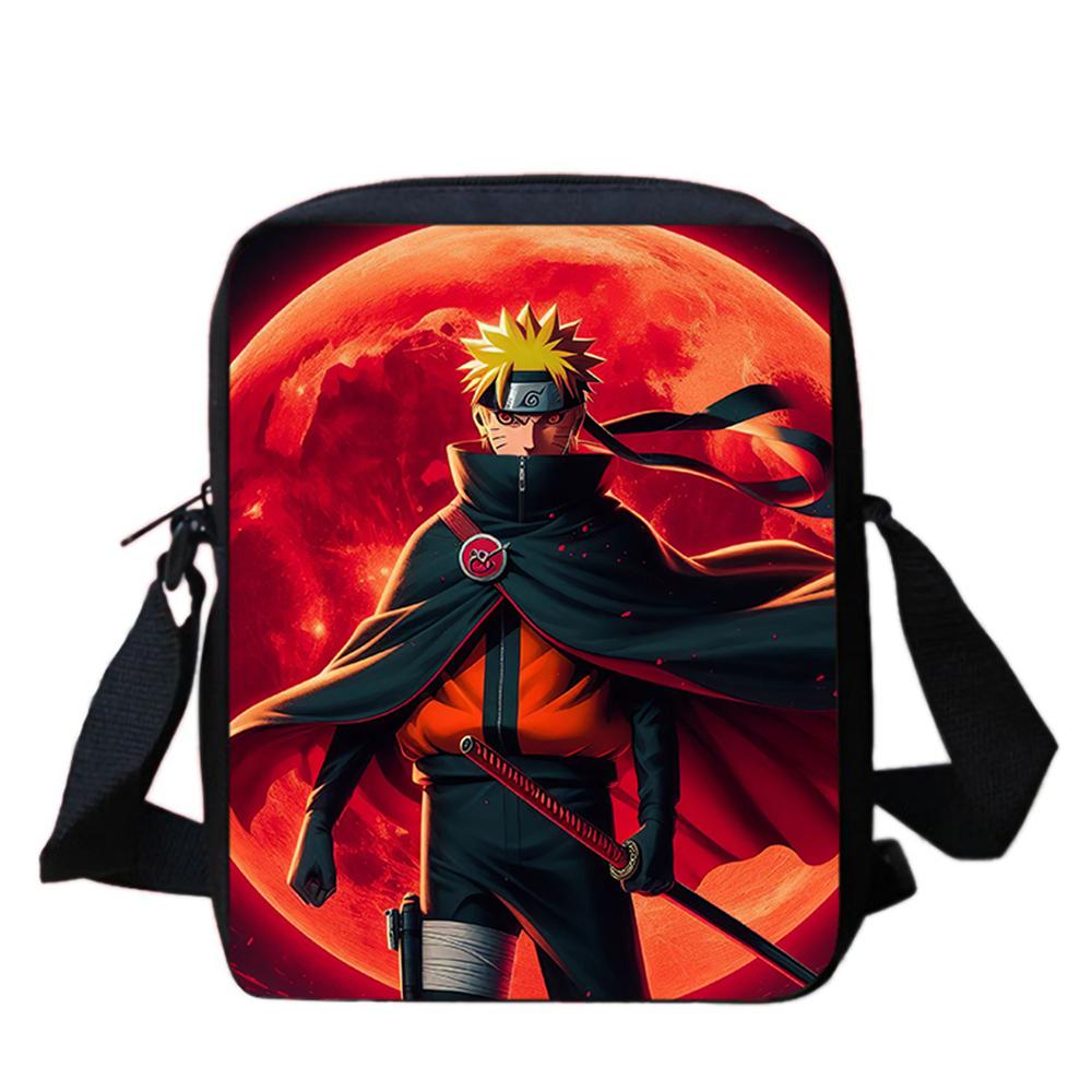 NARUTO Anime Kids Crossbody Bag,Lightweight&Durable, Adjustable Straps,Secure Zipper,for School & Daily Use,for Boys&Girls 6-10
