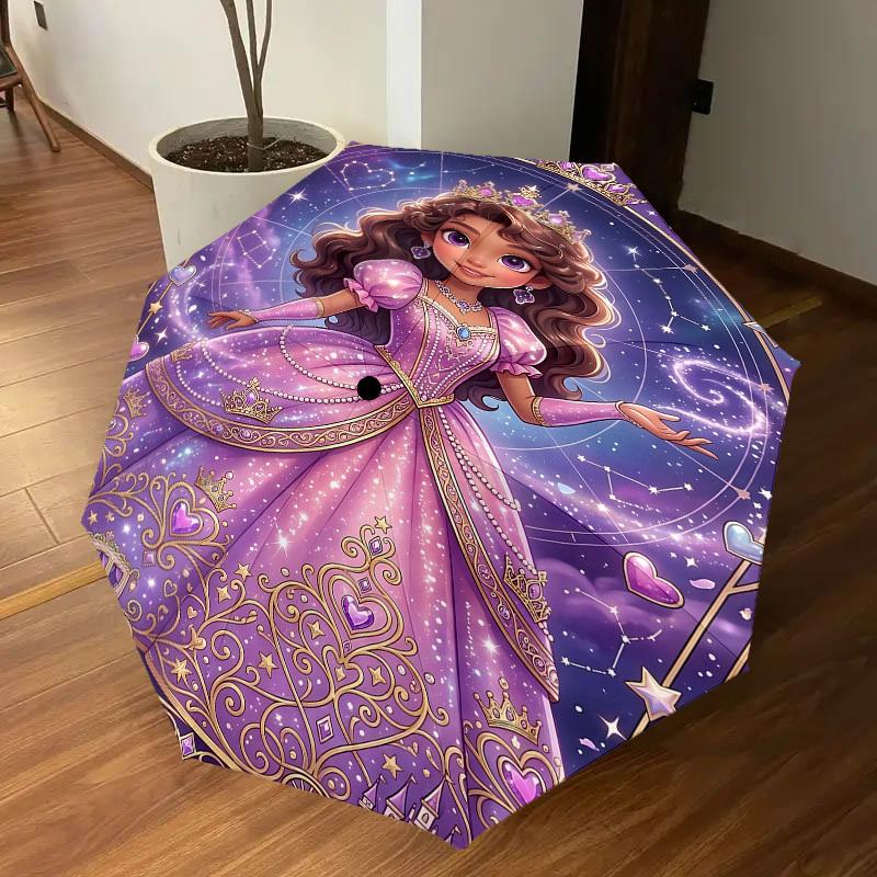 1PC Princess Castle Umbrella-8-Rib Reinforced, Automatic Open, Lightweight & Durable, Fashion Accessory for Outdoor, J0382