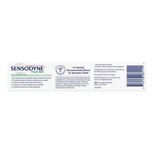 Sensodyne Toothpaste For Sensitive Teeth And Cavity Prevention, Maximum Strength, Fresh Mint, 4-Ounce Tubes by Sensodyne