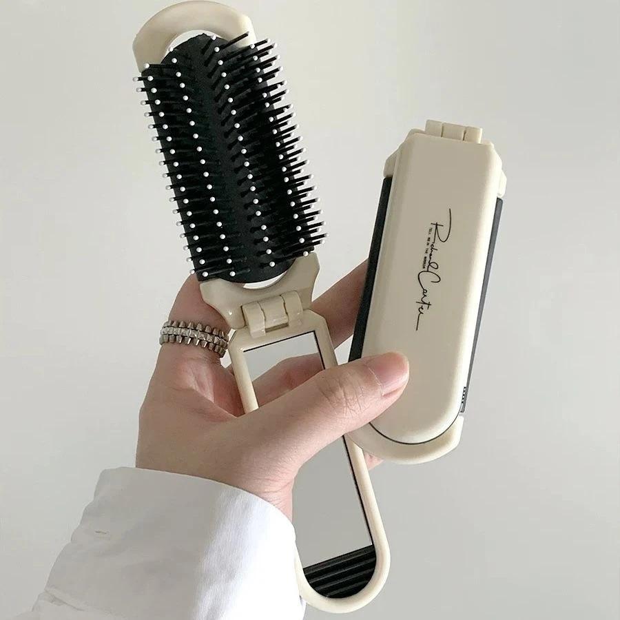 Folding Small Comb Portable Mini with Mirror Massage Comb