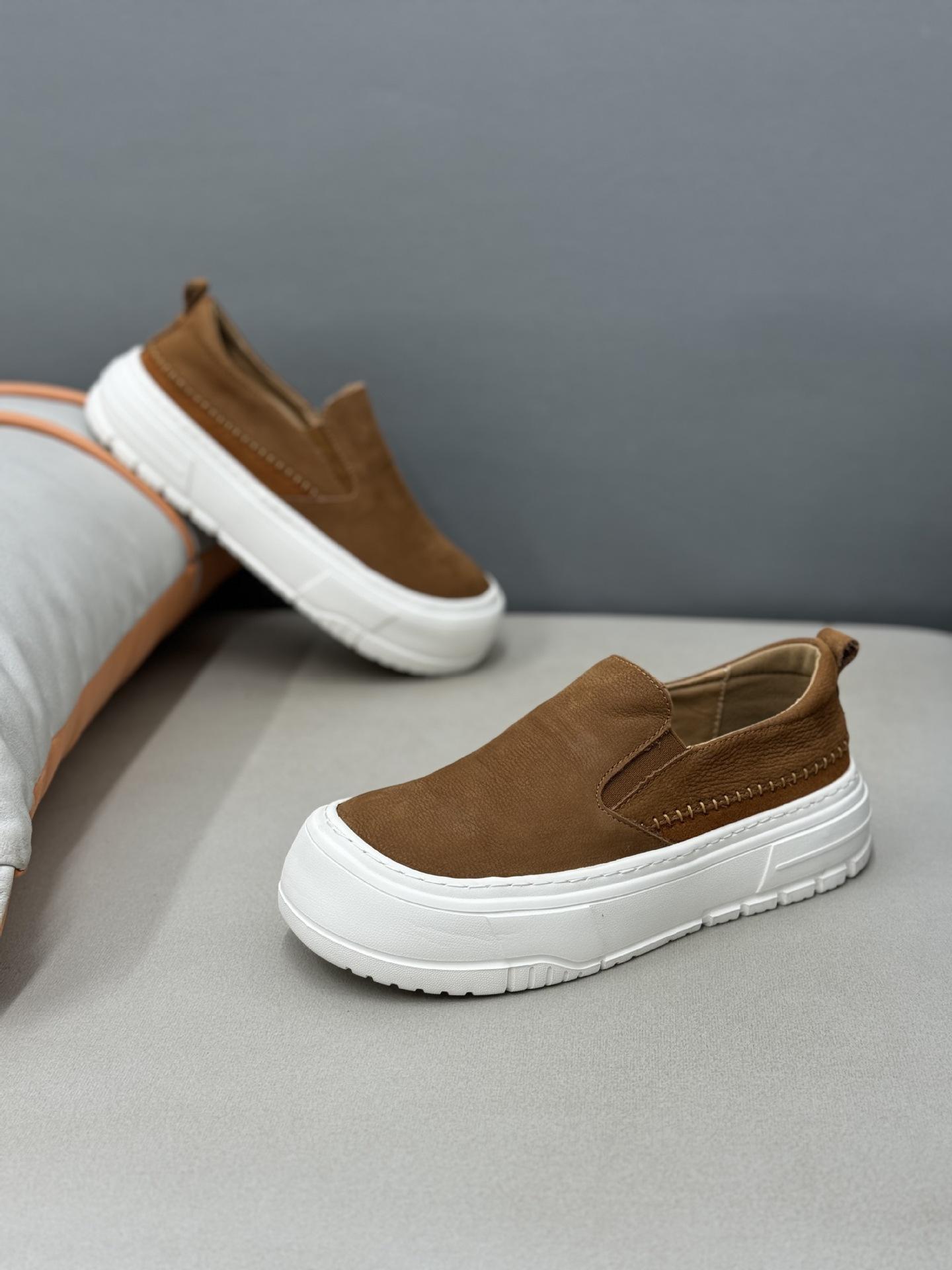 

Leather lazy shoes retro platform shoes sports casual low top xs 38 верблюд
