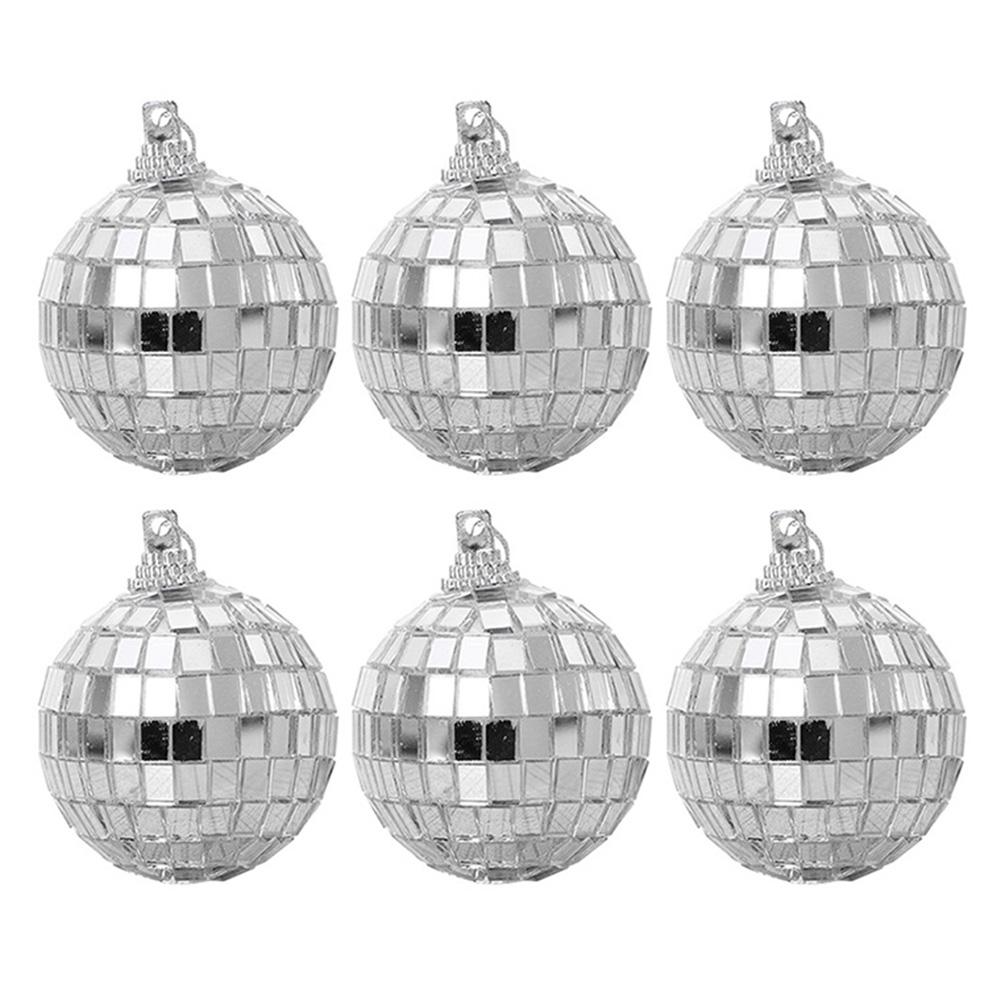 Lighting Reflection Mirror Ball Multi-Size Hanging Mirror Disco Ball Silver for Party Holiday Festivals