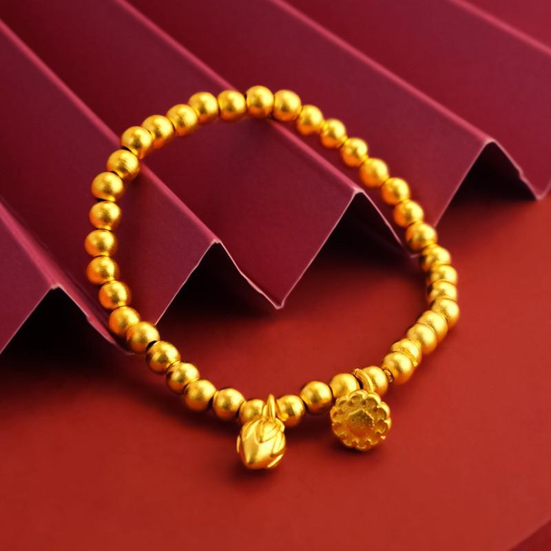Galvanisiertes Gold Damen Perlen Simuliertes Gold Gebrochenes Gold Armband, Sandgold Erbschaft Gebrochenes Silber Wenige Tael Wind Armbänder