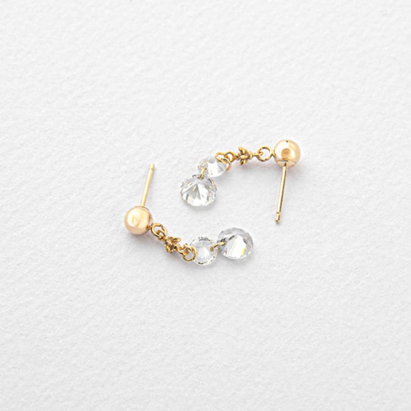 OR D`OR [14K] Round Drop Earrings