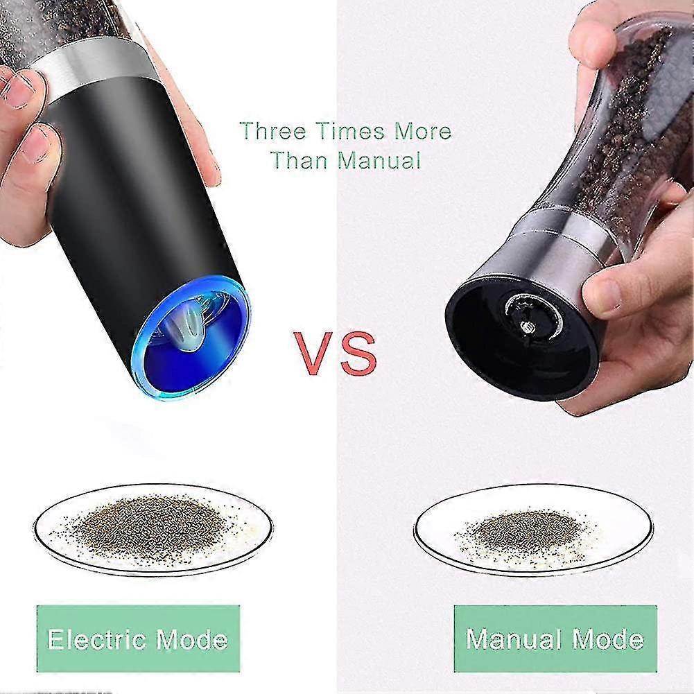 Electric Salt And Pepper Mill Spice With Led Light, Pepper Mill Electric Salt