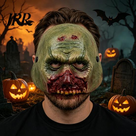 Horror Rotting Face Mask Halloween Zombie Mask, with Realistic Texture Design, Breathable Detailed Wound PU Foam Cosplay for Parties And Props
