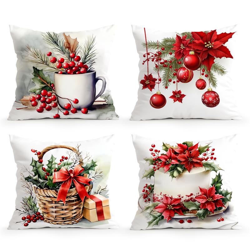 Home Decor Christmas-themed Decorative Pillowcase Designs Pattern Cushion Cover Suitable for Sofa Bedroom Car Pillow Cover