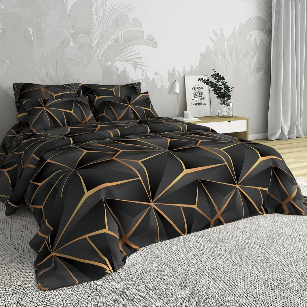 Three-Piece Bedding Home Textiles 3D Digital Printing Quilt Cover Sheet Kit