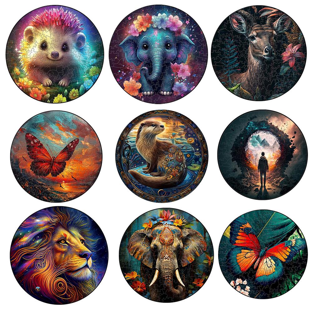 Children Cute Animal Wooden Puzzles Montessori Games 3d Wooden Puzzle Adults Christmas Board Games Ideal for The Whole Family Do-It-Yourself