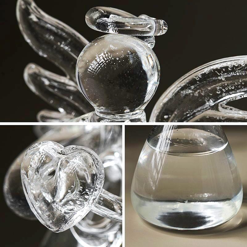 1PC Glass Vase Living Room Office Desktop Ornaments Angel House Decoration Hydroponic Flower Vase