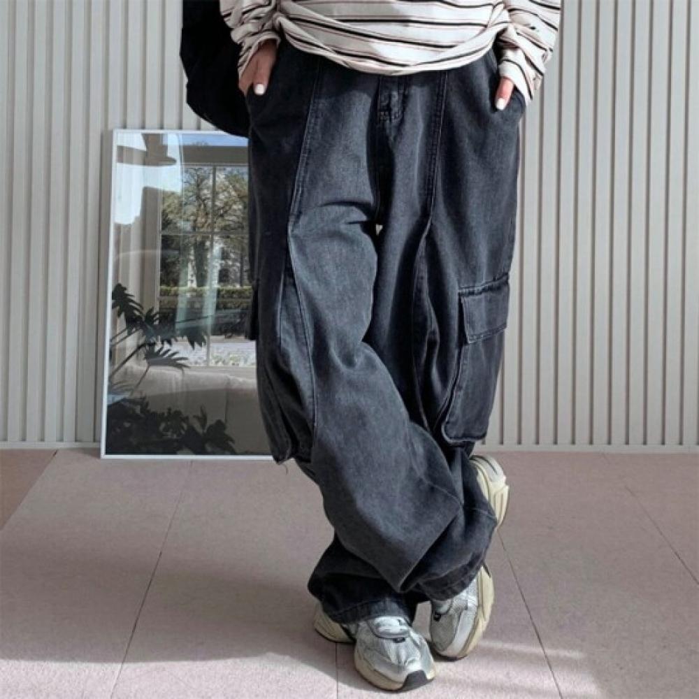 New Arrivals Open Run Big Size Cargo Pants Black