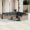 VidaXL Garden Lounge Set with Cushions 11 Pcs, Patio Sofas, Patio Furniture Set, Outdoor Furniture, Grey 3225640
