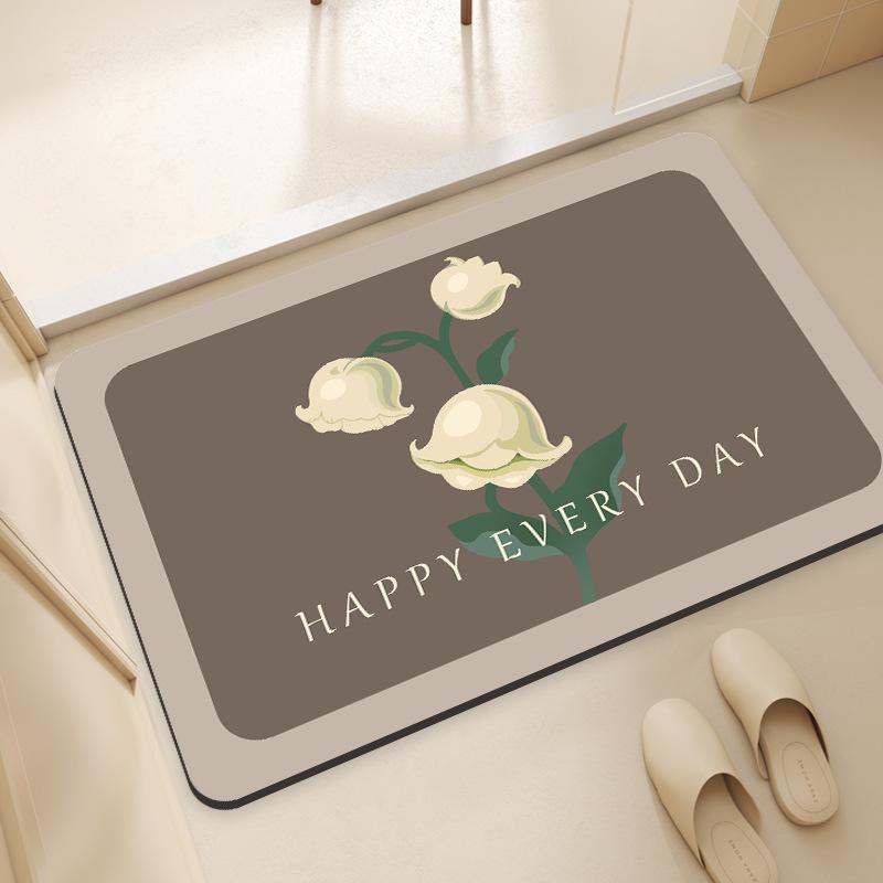 Diatom Mud Floor Mat Bathroom Quick Drying Foot Mat Toilet Anti Slip Mat Bathroom Door Absorbent Mat
