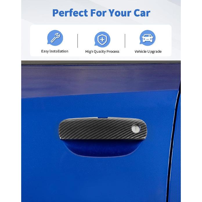 4Pcs Exterior Door Handle Covers Trim Overlay Compatible with Dodge Charger 2010-2024, Outside Door Handle Protector Shell for Dodge Charger Exterior