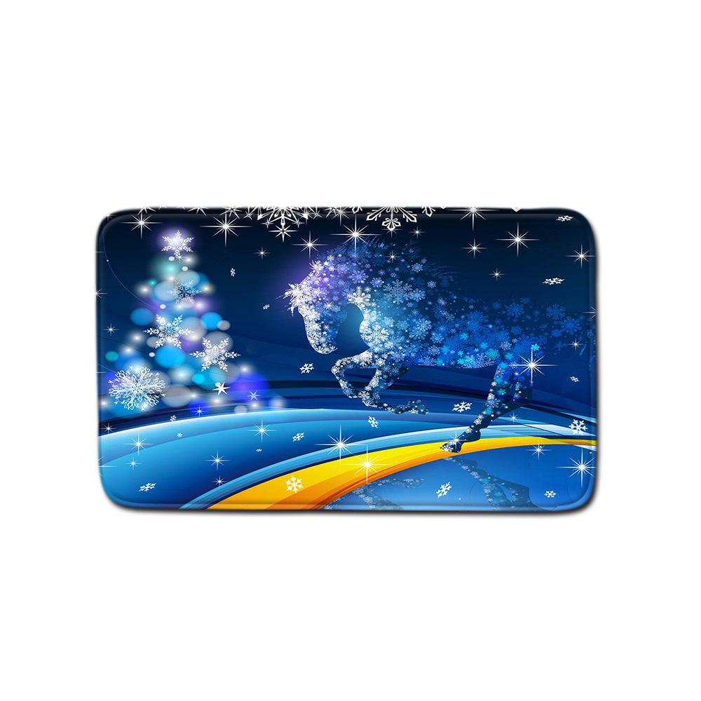 Hot Christmas Bathroom Shower Curtain Four-Piece Combination Floor Mat Bathroom Water-Absorbing Non-Slip Door Mat Carpet