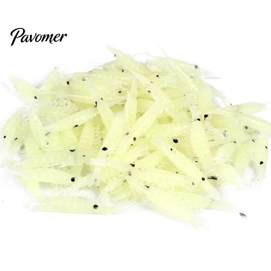 20Pcs 4cm Luminous Silicone Artificial Shrimp Fishing Lure Soft Bait Tackle Tool
