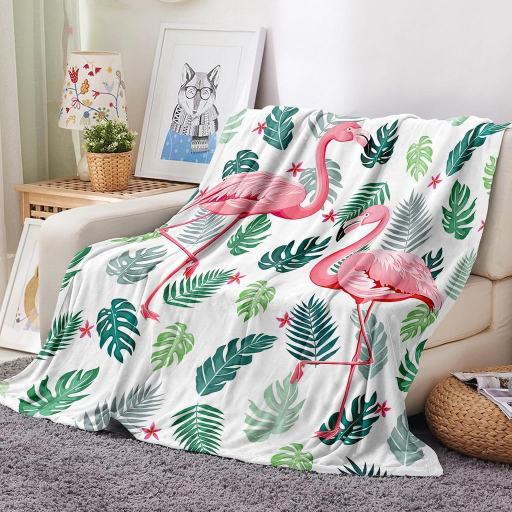 Flamingo Blanket Pink Blanket Digital Print Flannel Lunch Break Blanket Nap Sofa Blanket