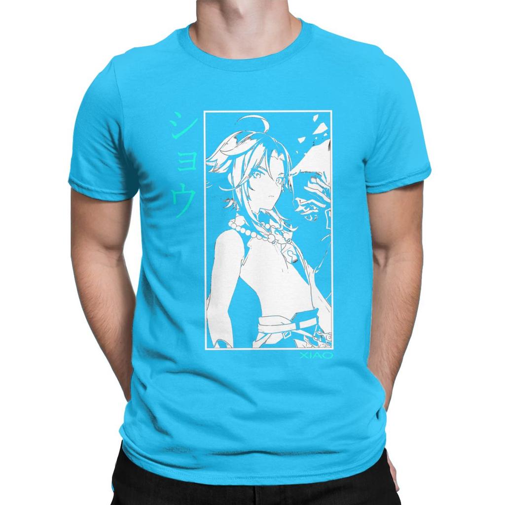 Men T Shirt Xiao Novelty Tees Short Sleeve Genshin Impact Anime Paimon Diluc Game T Shirt