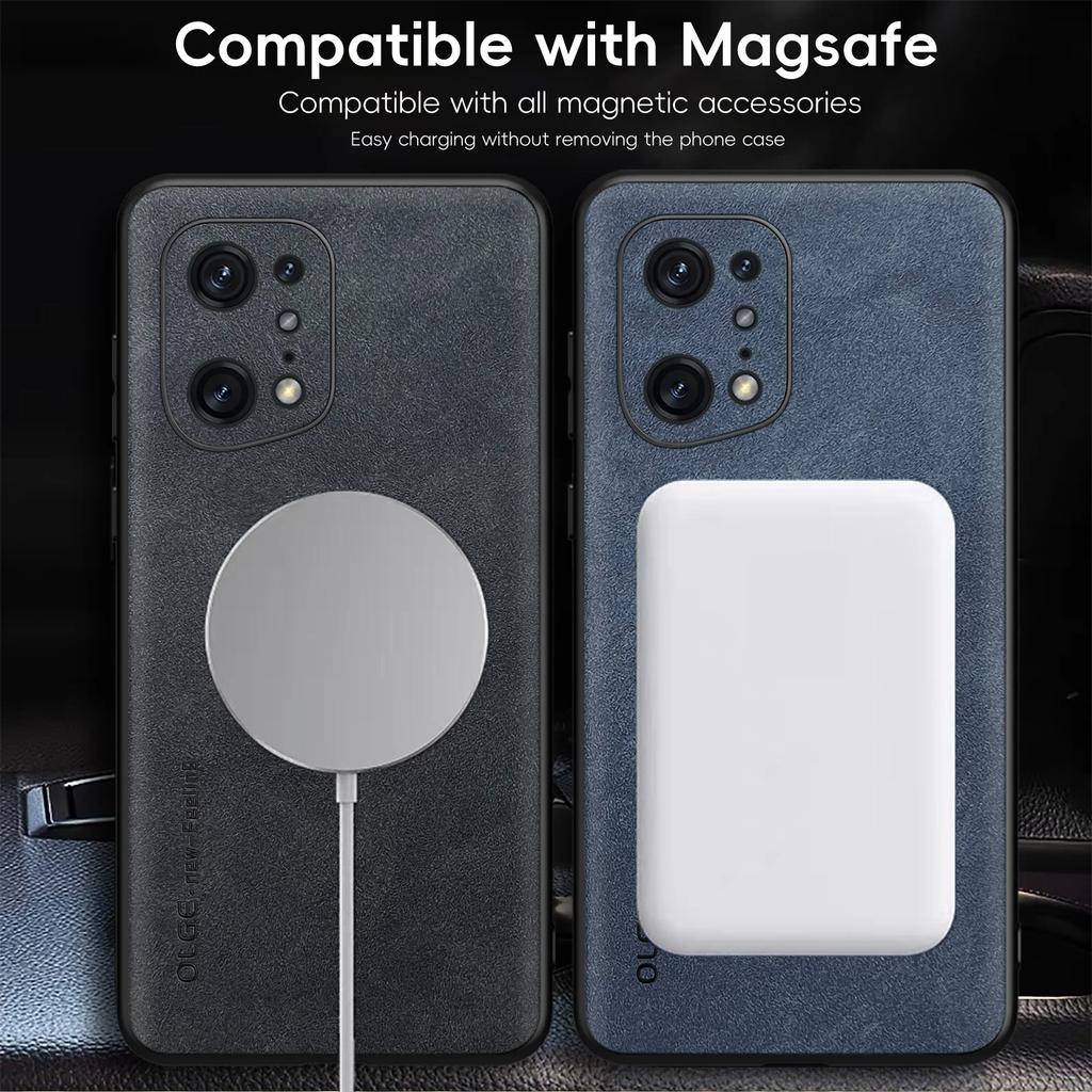 Magnetic Retro Leather Soft Case For OPPO Find X5 Pro X5Pro Wireless Charging Phone Case Cover