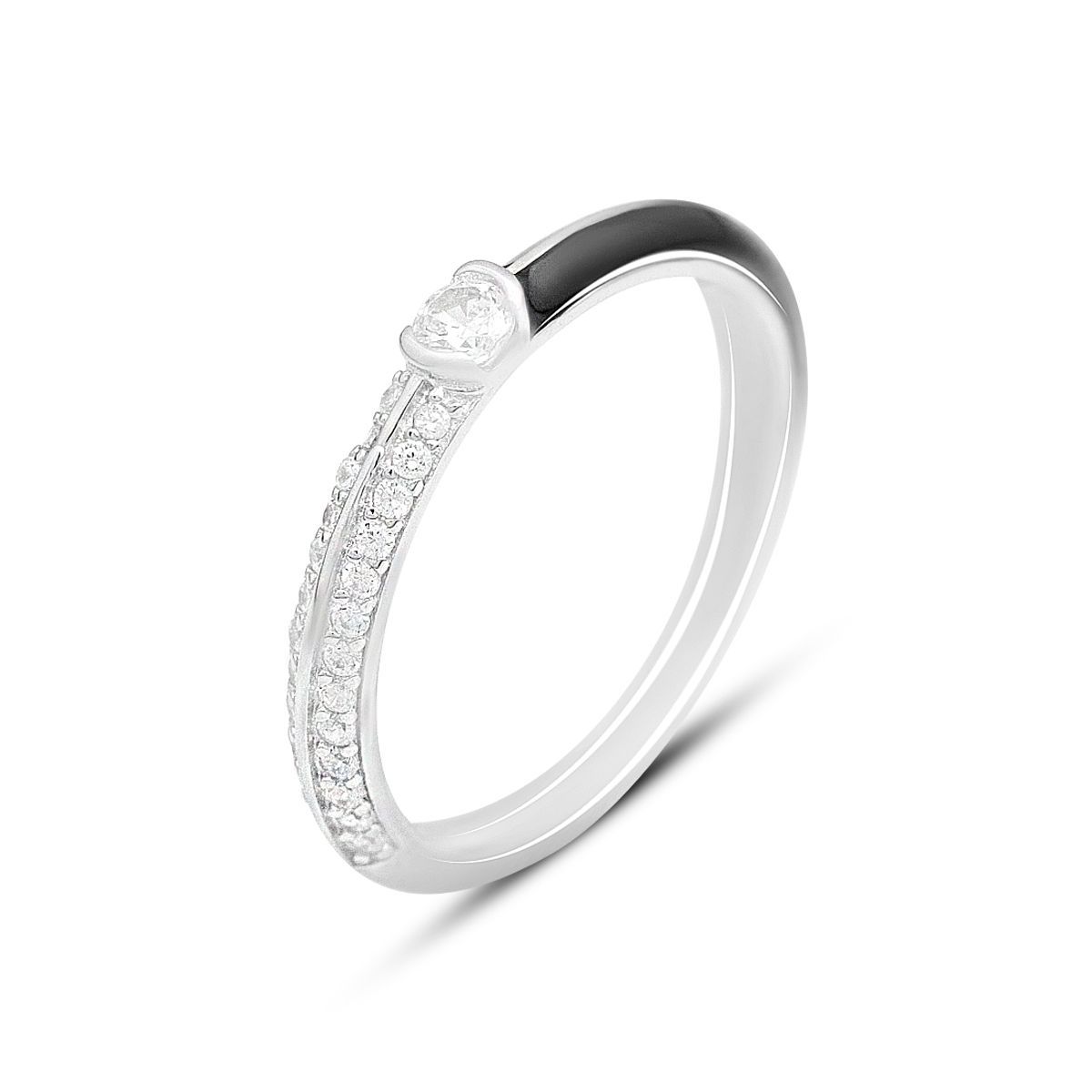 

Срібна каблучка з фіанітами, вага виробу 1,91 гр (60002061) 16.5