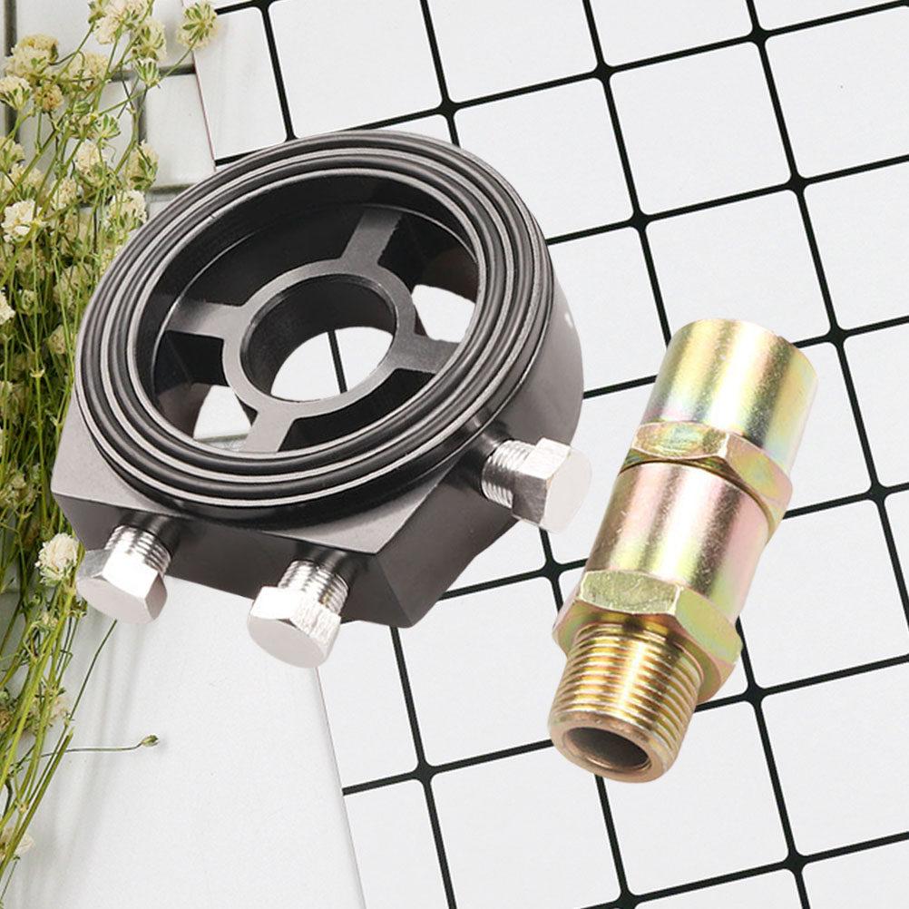 2Pcs Oil Pressure Gauge Accessories Aluminum Cooling Sandwich Plate Adapter Car Oil Cooler Kit Auto Mounting
