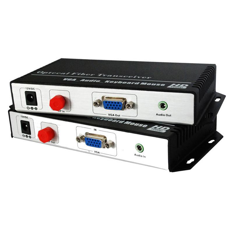 HD Optical KVM VGA Fiber Transceiver with USB for Mouse, Keyboard, and Digital Recording