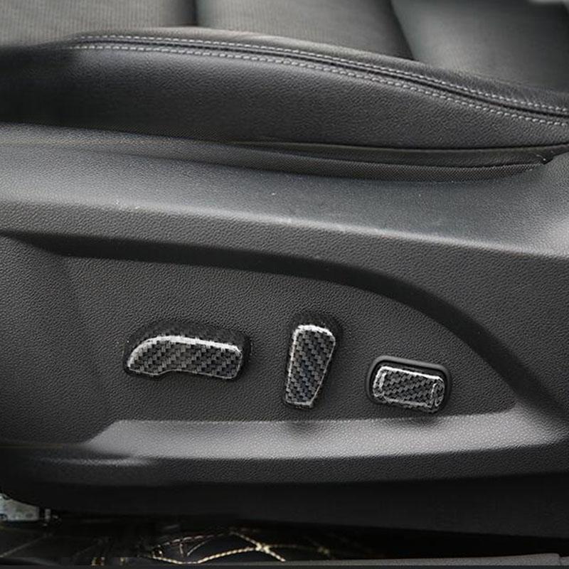 For Renault Koleos 2017 2018  ABS Carbon fiber style Car Seat adjustment knob button switch cover trim 5pcs