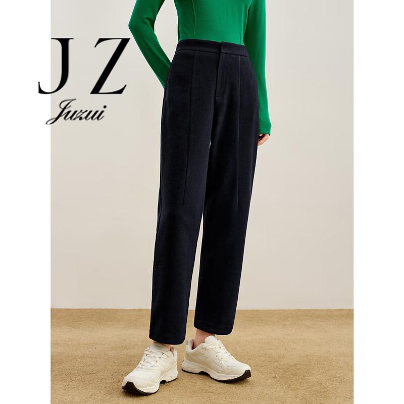 

JUZUI Women s Elegant Wool Blend Tapered Trousers XL