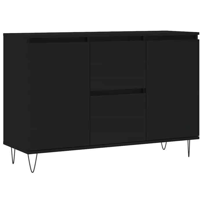 VidaXL Buffet, Armoire Latérale avec Pieds, Meuble de Rangement, Organisateur de Salon Salle de Séjour Intérieur, Noir Bois 827205