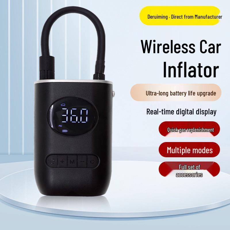 Wireless Portable Multi-functional Electric Car Tire Inflator Pump