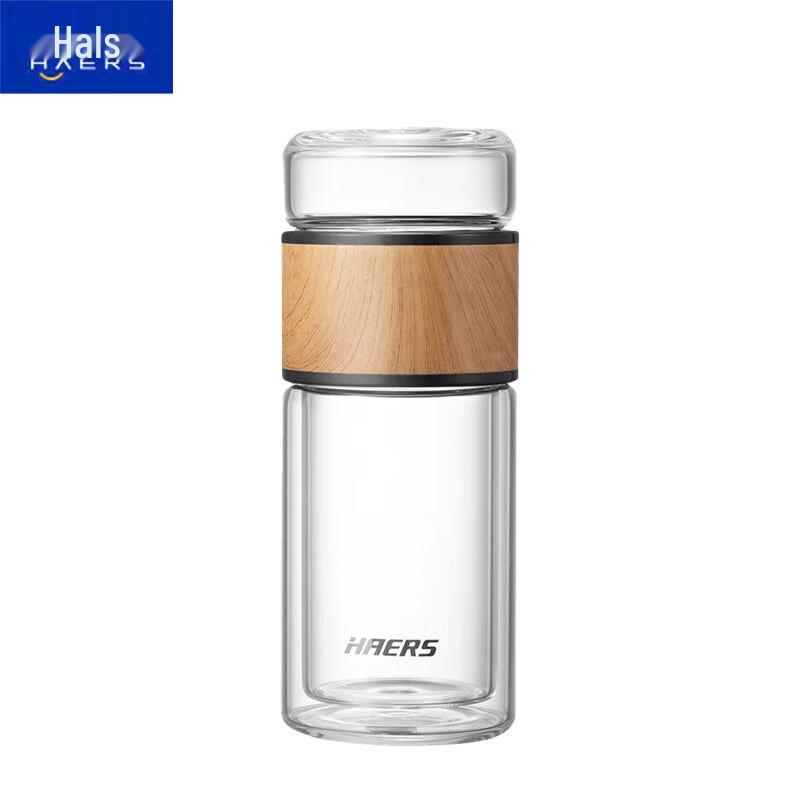 HAERS Tea Separation Double-Wall Glass Mug