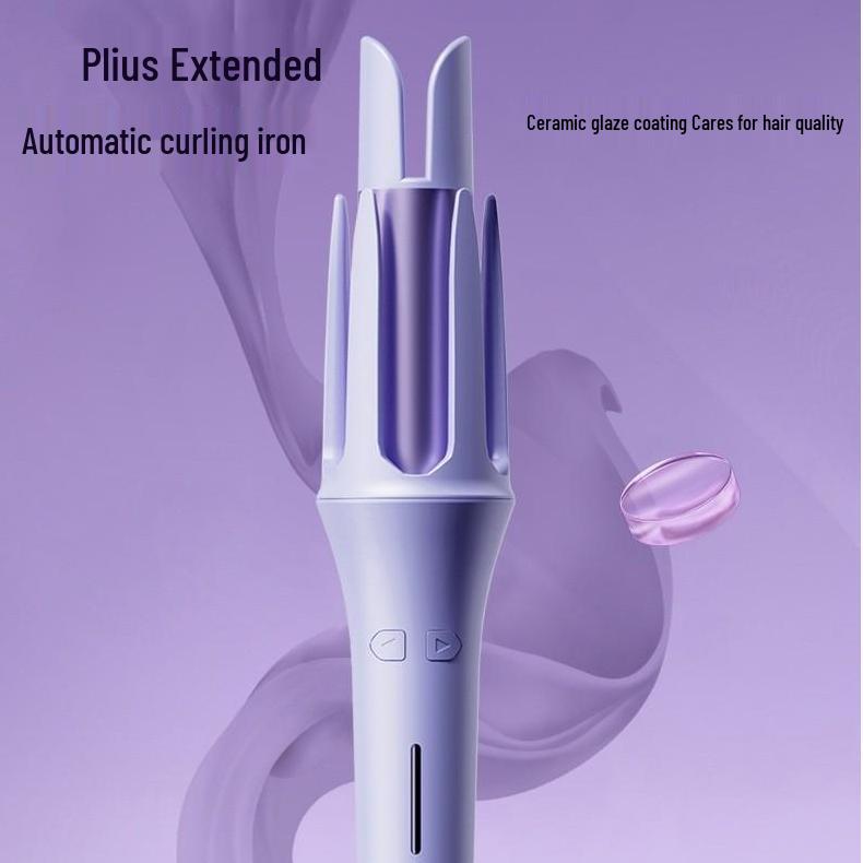 32mm Automatic Curling Iron - Hair-Friendly, Negative Ion, Fast Styling for Large Waves Beige US Plug (English)