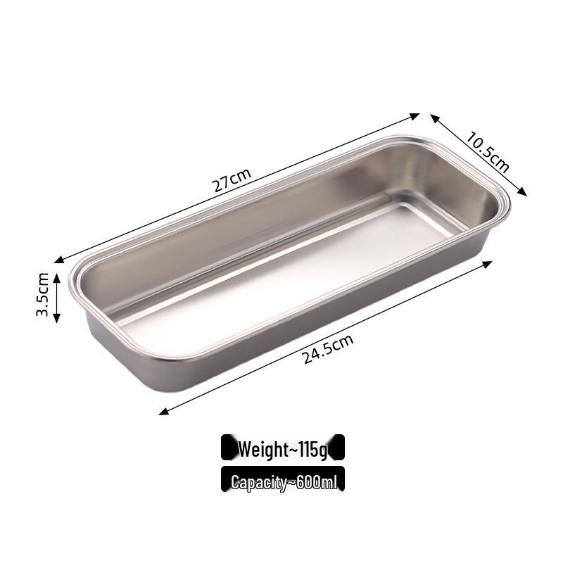 Custom Logo Stainless Steel Deep Dish Rectangular Snack & BBQ Tray