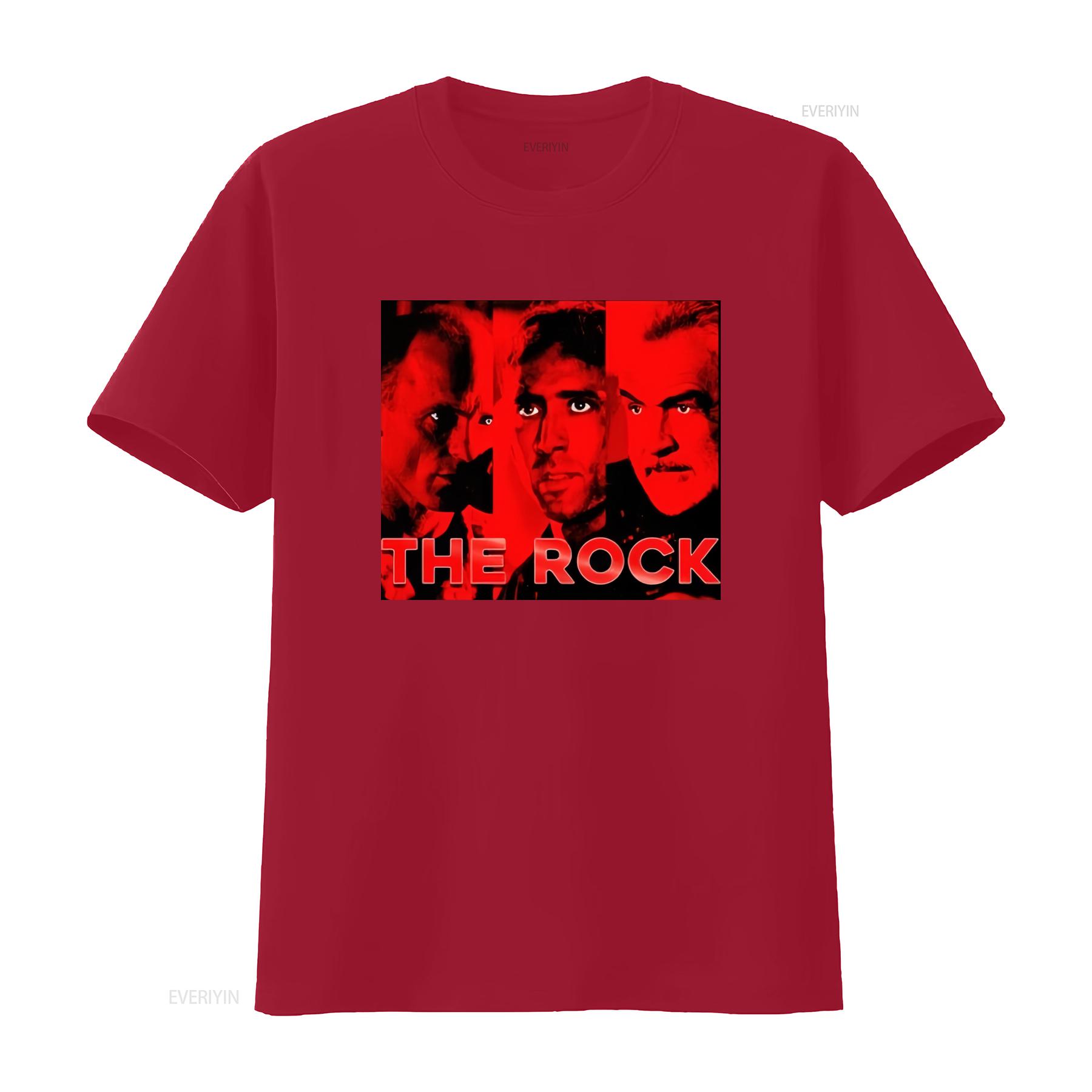 The Rock Movie Inspired T Shirt with Nicolas Cage and Sean Connery Print for Men vintage Washed Comfortable Casual Unisex S
