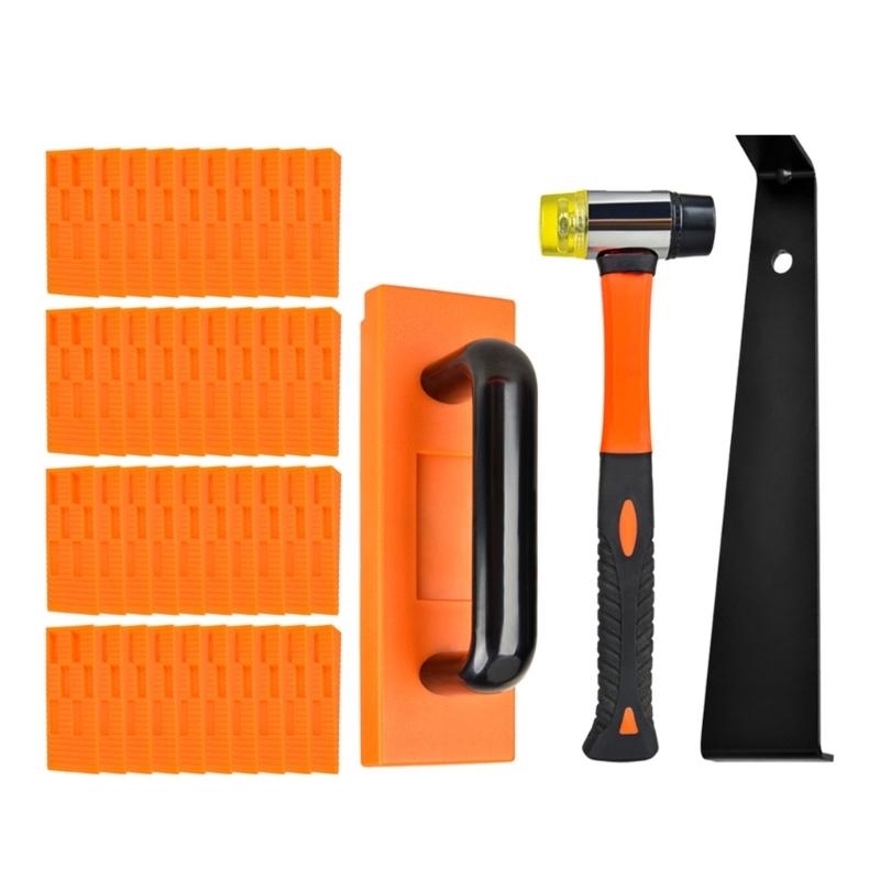 Laminate Wood Flooring Installation Kit with Spacers Hardwood Floor Fitting Tool Set Tapping Block Pull Bar and Mallets