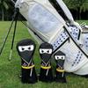 Golf Club Head Cover Ninja Specification Golf Wood Cover Set Golf Driver Cover Fairway Hybrid Head Cover Made of High Quality Leather For Women and