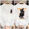 Unisexs Summer New Oversized Crew Neck Tee American Trend Cartoon Print Cool Ins Streetwear Tshirt