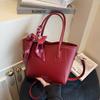2025 Large Capacity Textured Mom Tote Bag - Versatile Korean Style, Single Shoulder Work & Commute Bag