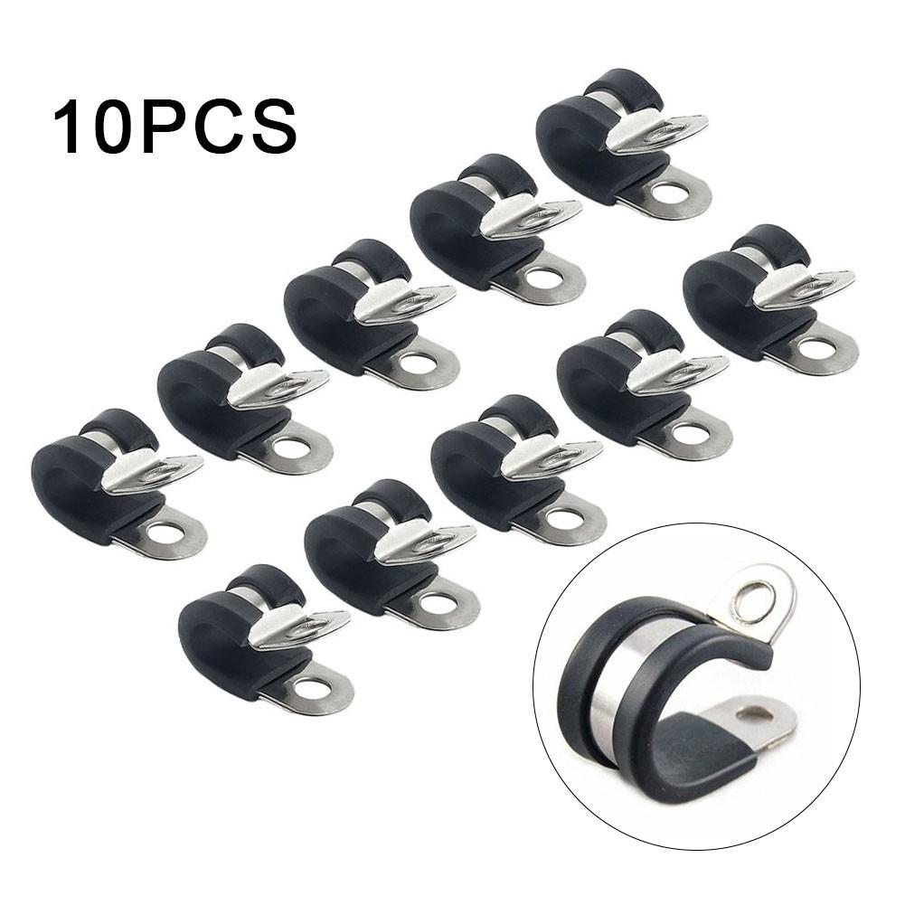 High Performance 10pcs Rubber Lined Hose Clamps Made of Stainless Steel