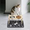 Elevated Cat Bowls Feeding Puppy Dishes with Wooden Stand Food and Water Bowl Pet
