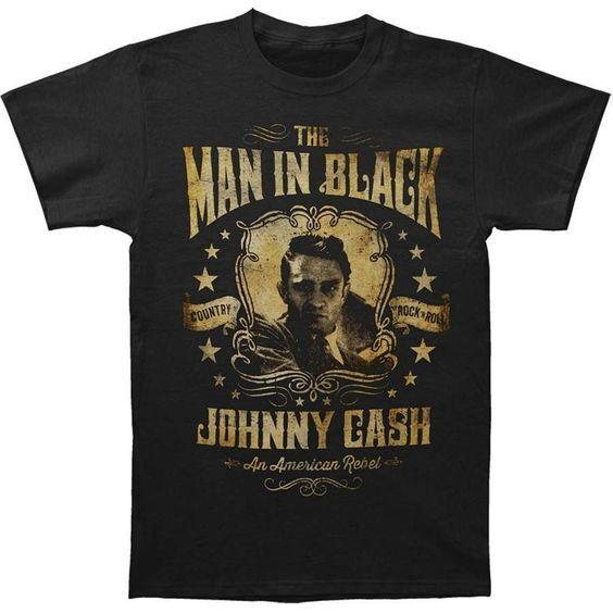 Tričko johnny cash, vintage tričko johnny cash - muž v černém
