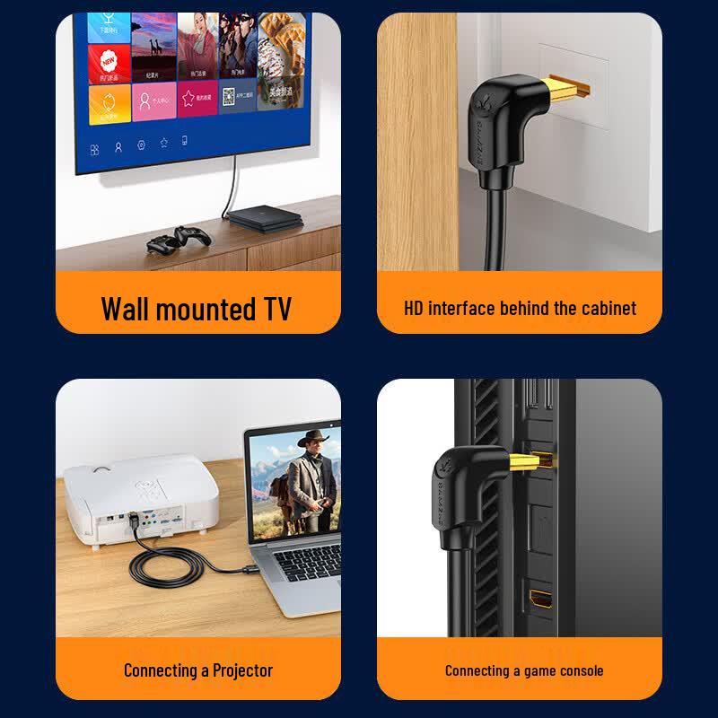 SAMZHE 90-Degree HDMI 2.0 4K Cable