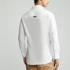 Calvin Klein Solid Color Letter Embroidered Square Neck Casual Slim Fit Long Sleeve Shirt Men Shirts Moon-White J322667