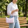 Waterproof Thermal Cooler Tote Portable Food Storage Bag Striped Insulated Lunch Bag  Student