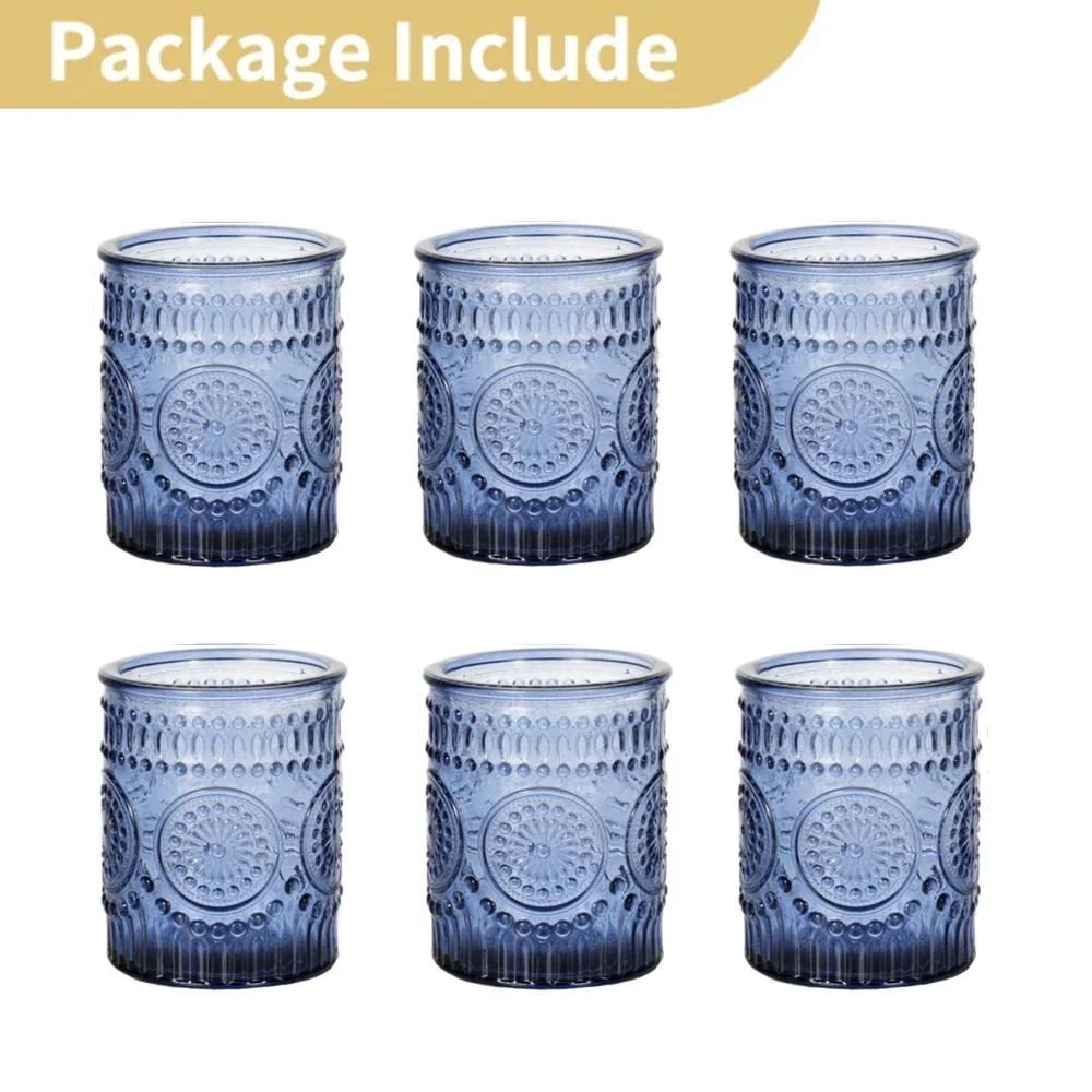 6/12Pcs Votive Glass Candle Holders Centerpiece Table LED Tea Light Candlestick for Home Birthday Wedding Party