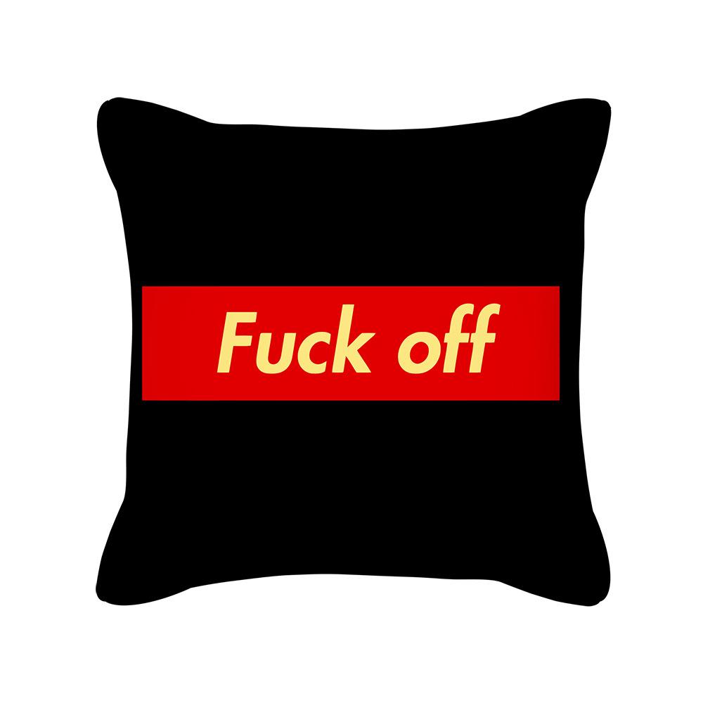 

New Black Personalized Letter Skull Peach Skin Print Pillow Cover Cushion Cover 45 * 45cm