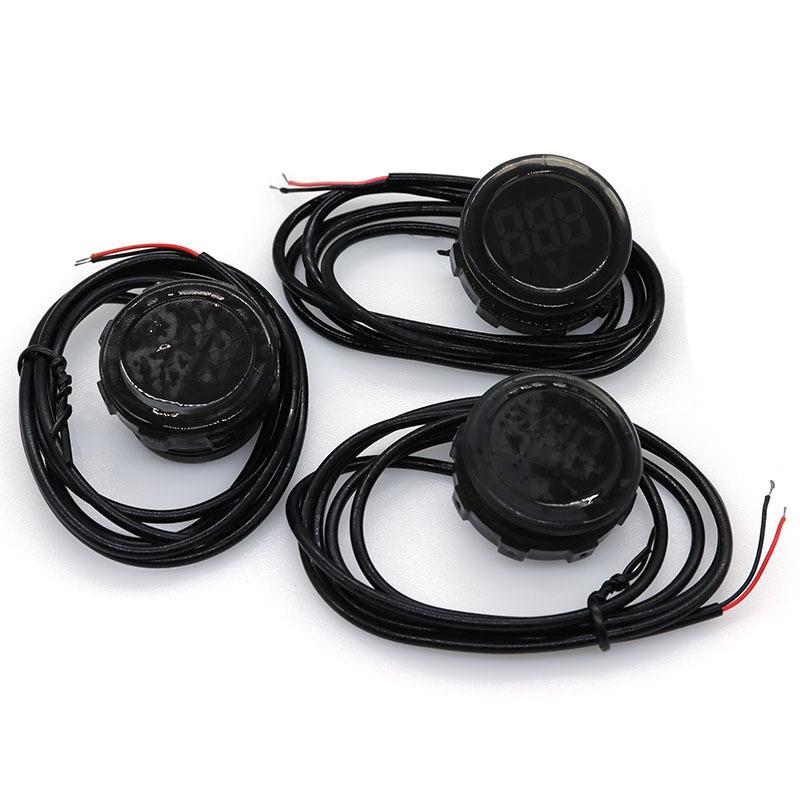 DC 4-100V LED Digital Display Round Two-wire Waterproof Voltmeter DC Digital Car Voltage Current Meter Volt Detector Tester