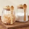 Contenants Alimentaires Hermétiques Pots de Stockage Pot en Verre avec Couvercle et Cuillère Boîte Scellée Boîtes à Sucre Thé Pots à Café Hermétiques Cuisine